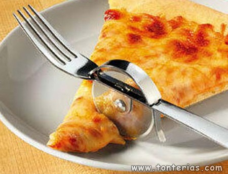 Corta pizza tenedor